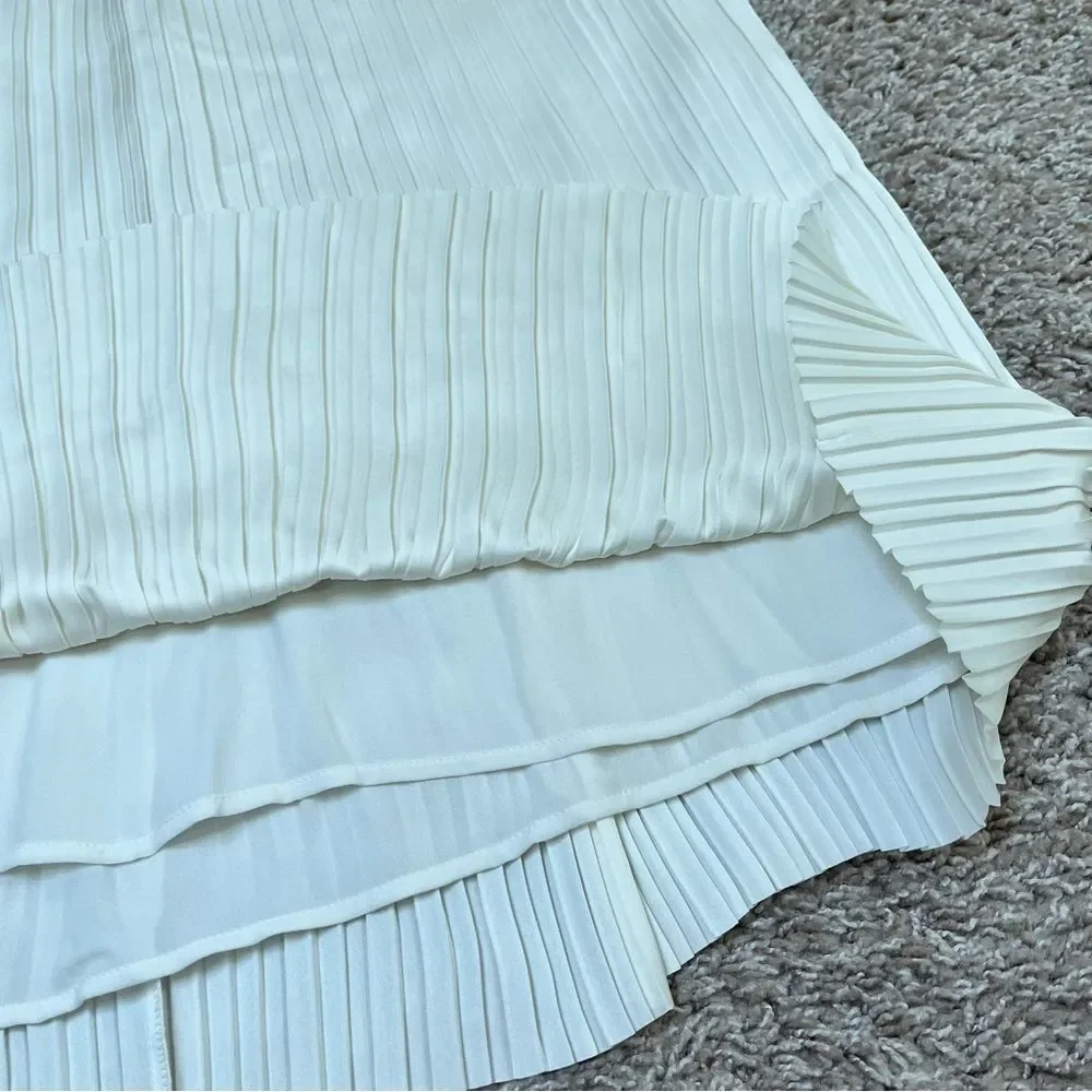 Amour Vert Blazed Pleated and Lined Skirt